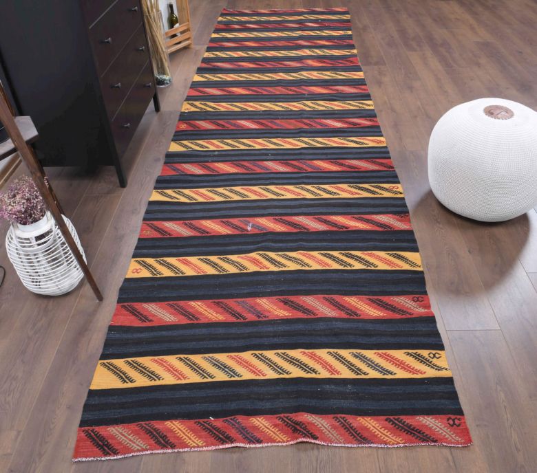 4x14 Wool Vintage Runner Rug