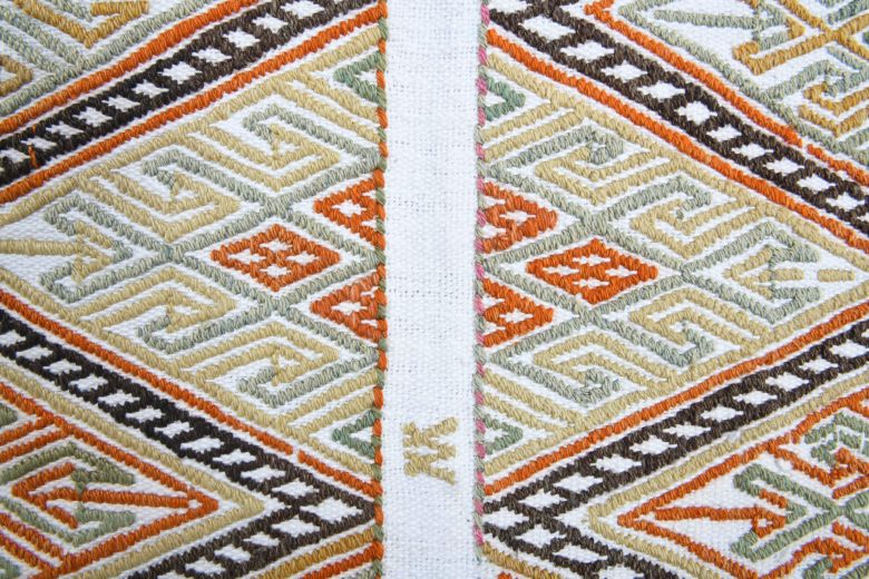 4x4 Handmade Vintage Kilim Rug