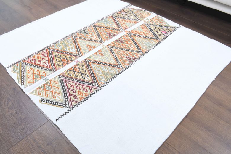 4x4 Handmade Vintage Kilim Rug