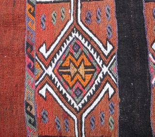 4x5 Handmade Vintage Throw Kilim Rug - Thumbnail