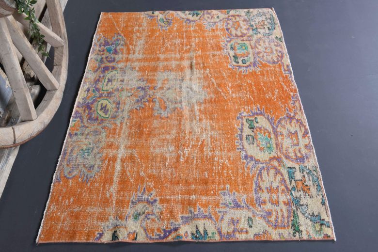4x5 Handmade Vintage Anatolian Small Rug