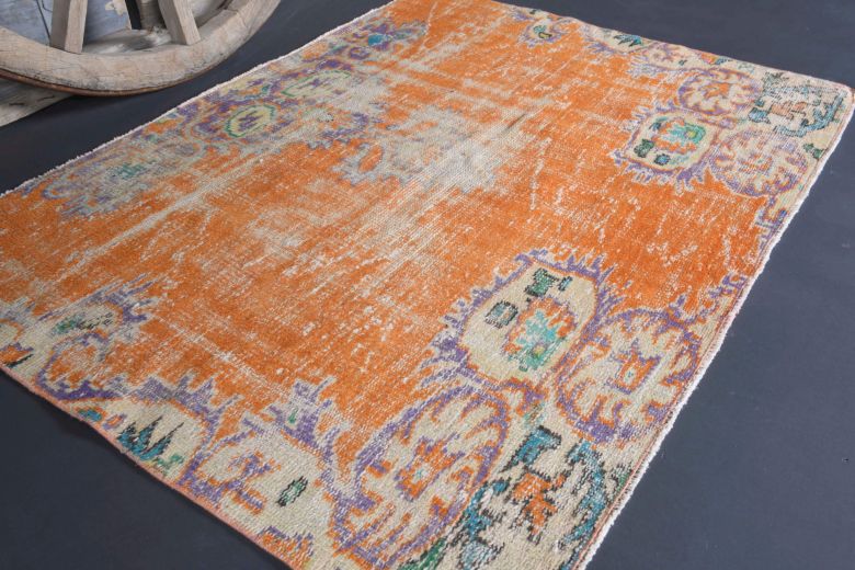 4x5 Handmade Vintage Anatolian Small Rug