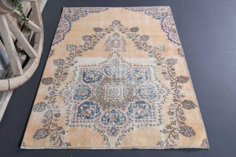 4x5 Handmade Vintage Oushak Area Rug