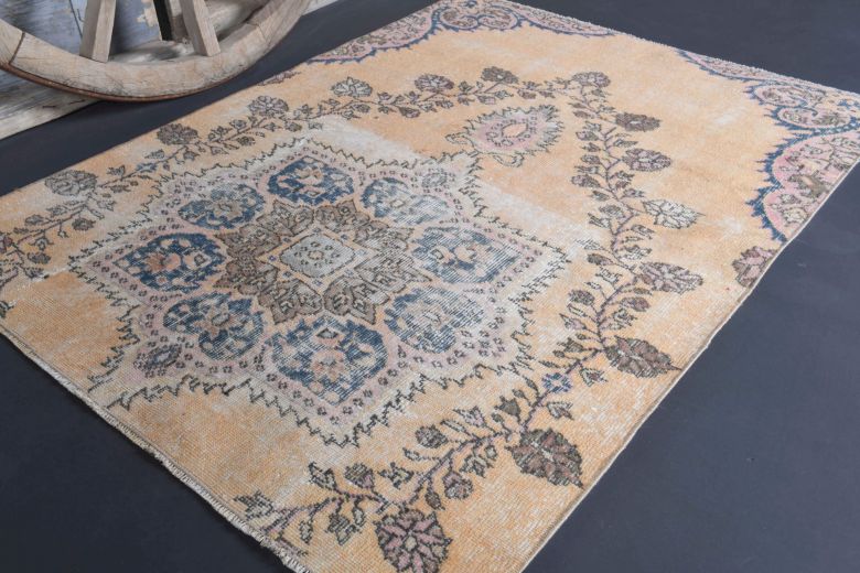 4x5 Handmade Vintage Oushak Area Rug