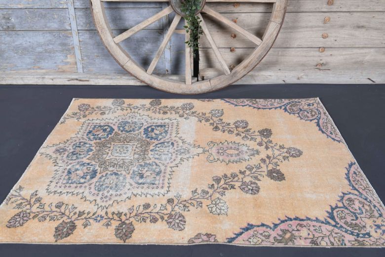 4x5 Handmade Vintage Oushak Area Rug