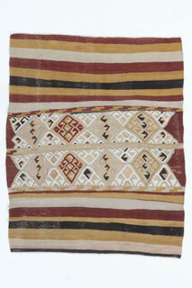 4x5 Vintage Handmade Kilim Area Rug - Thumbnail