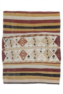 4x5 Vintage Handmade Kilim Area Rug - Thumbnail