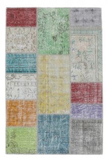 4x6 Vintage Handmade Geometric Area Rug - Thumbnail