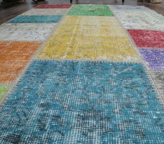 4x6 Vintage Handmade Geometric Area Rug - Thumbnail