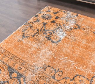 4x6 Vintage Handmade Orange Area Rug - Thumbnail