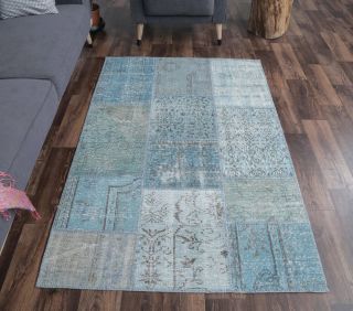 4x6 Vintage Handmade Patchwork Area Rug - Thumbnail