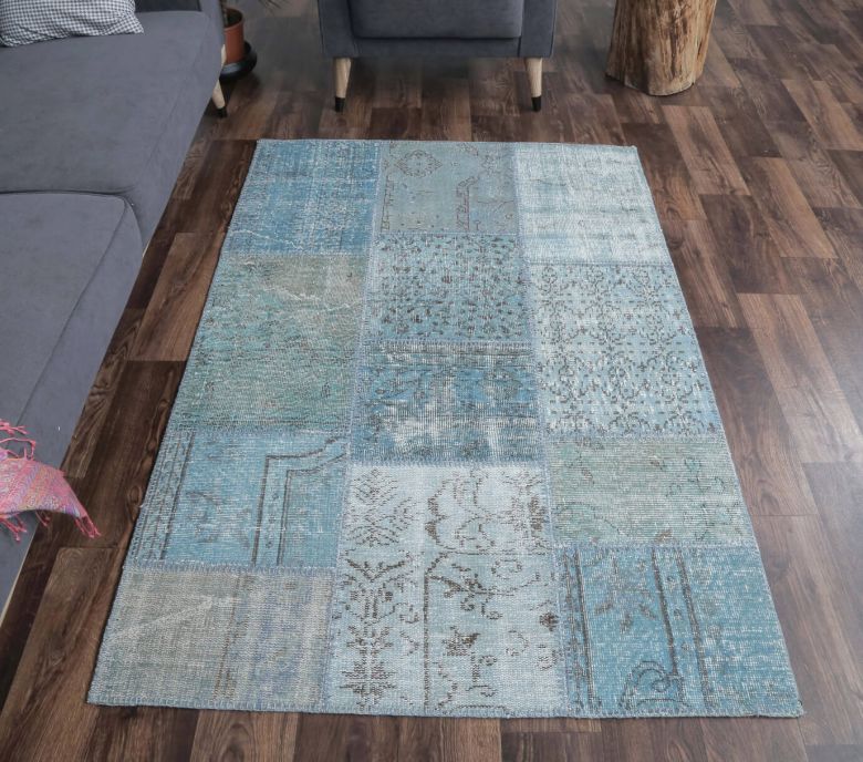 4x6 Vintage Handmade Patchwork Area Rug