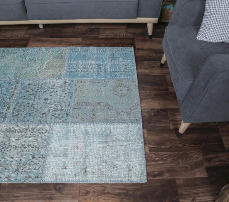 4x6 Vintage Handmade Patchwork Area Rug