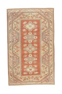 4x6 Vintage Handmade Turkish Area Rug - Thumbnail