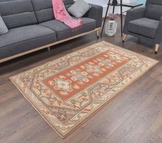 4x6 Vintage Handmade Turkish Area Rug - Thumbnail