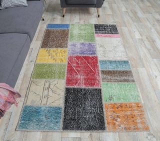 4x6 Vintage Patchwork Area Rug - Thumbnail