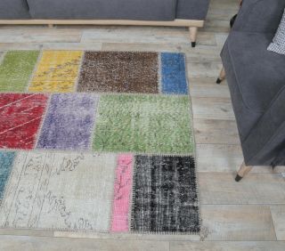 4x6 Vintage Patchwork Area Rug - Thumbnail