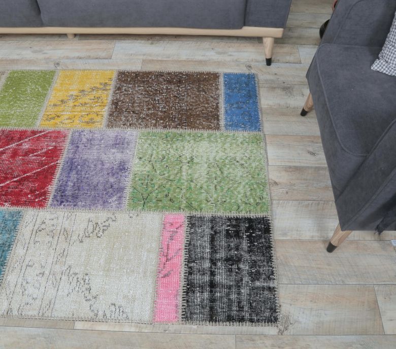 4x6 Vintage Patchwork Area Rug