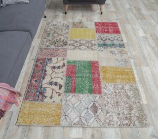 4x6 Vintage Patchwork Area Rug - Thumbnail