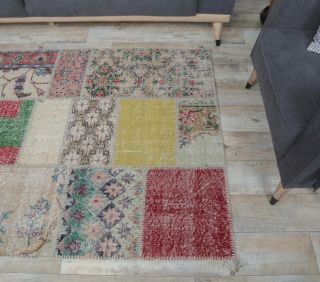 4x6 Vintage Patchwork Area Rug - Thumbnail