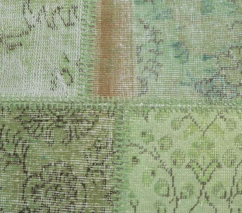 4x6 Vintage Patchwork Green Area Rug