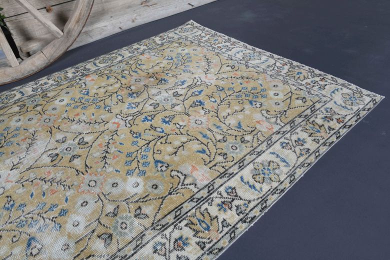 4x7 Handmade Antique Area Rug