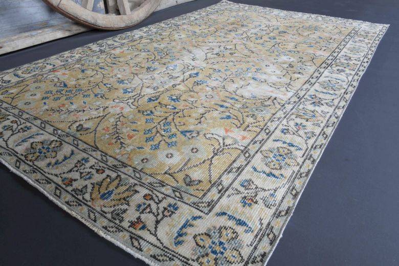 4x7 Handmade Antique Area Rug