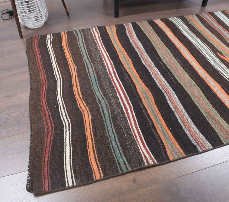 4x7 Handmade Vintage Area Rug