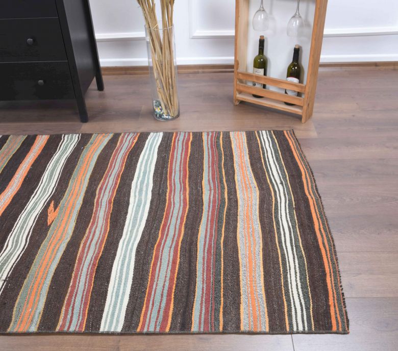 4x7 Handmade Vintage Area Rug