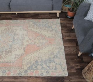 4x7 Vintage Handmade Antique-washed Area Rug - Thumbnail