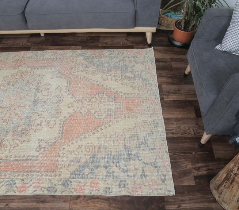 4x7 Vintage Handmade Antique-washed Area Rug