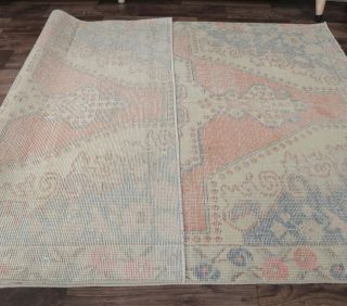 4x7 Vintage Handmade Antique-washed Area Rug - Thumbnail