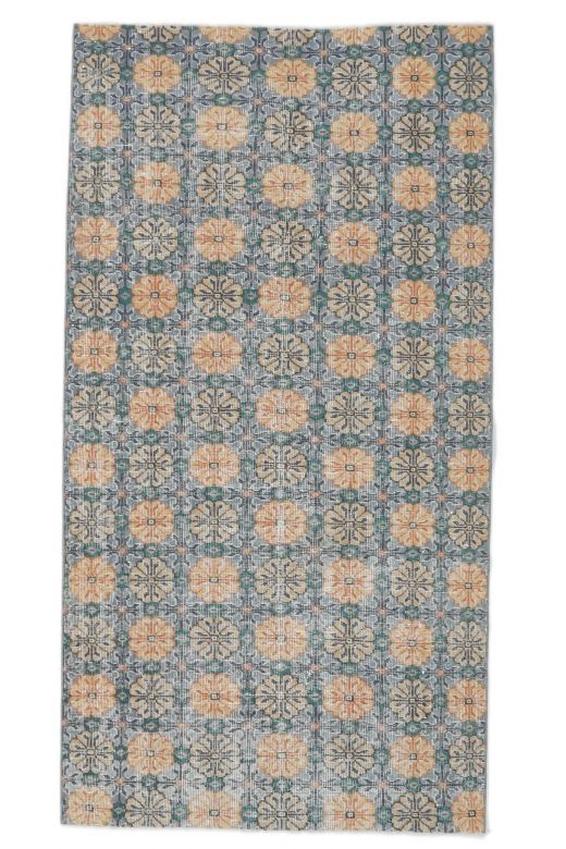 4x7 Vintage Handmade Area Retro Floral Rug