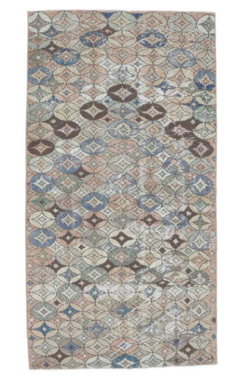 4x7 Vintage Handmade Anatolian Retro Rug