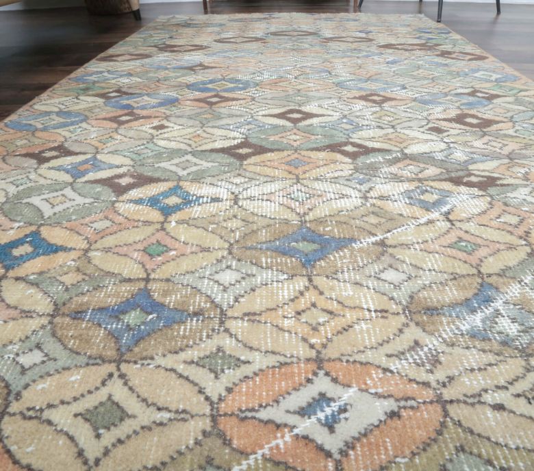 4x7 Vintage Handmade Anatolian Retro Rug