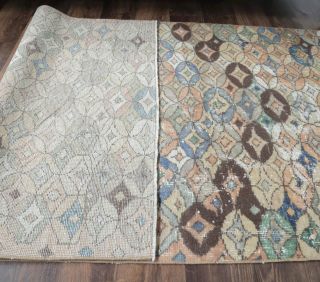 4x7 Vintage Handmade Anatolian Retro Rug - Thumbnail