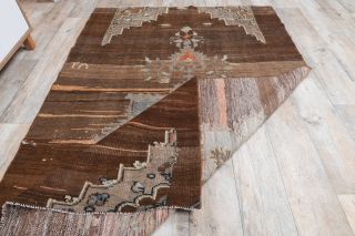 Vintage Area Brown Rug - Thumbnail