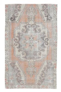 4x7 Vintage Handmade Faded Area Rug - Thumbnail