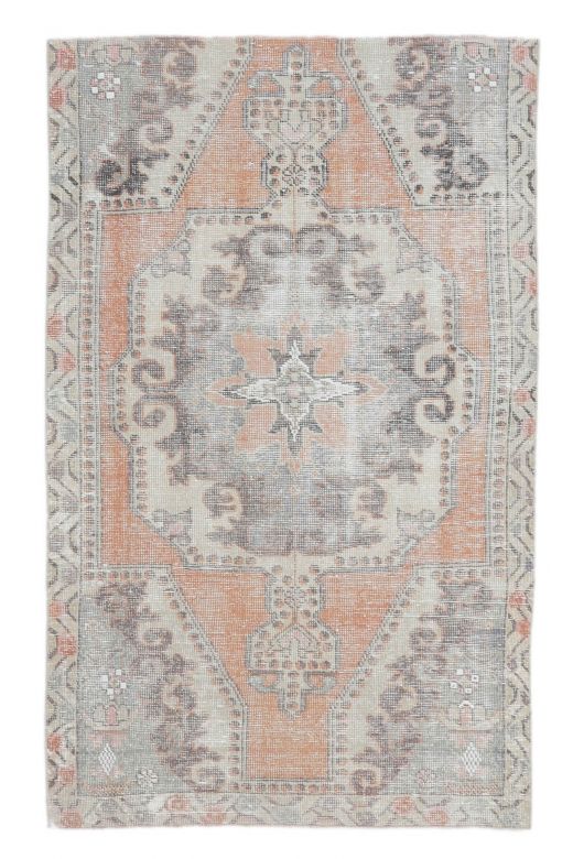 4x7 Vintage Handmade Faded Area Rug