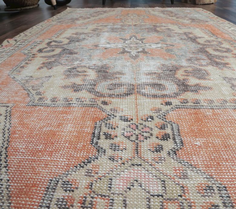 4x7 Vintage Handmade Faded Area Rug