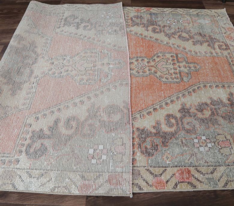 4x7 Vintage Handmade Faded Area Rug