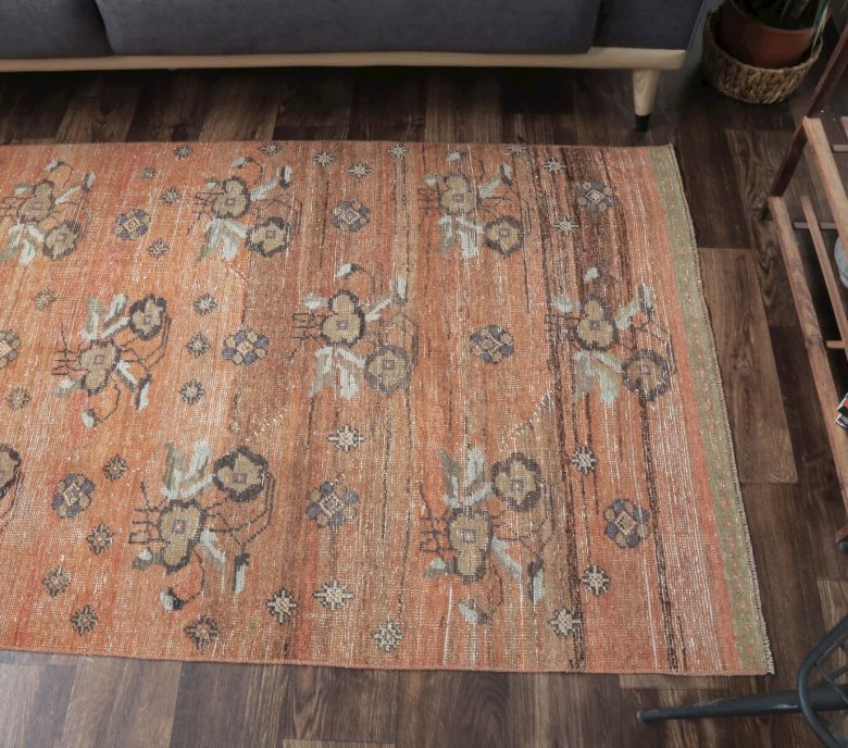 4x7 Vintage Handmade Area Rug, Teppich | Rugser ® Turkish Rug