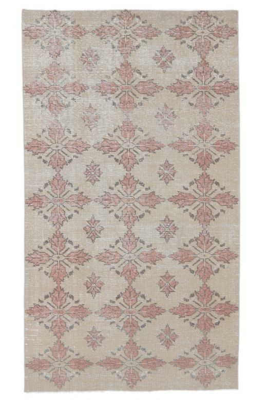 4x7 Vintage Handmade Floral Area Rug