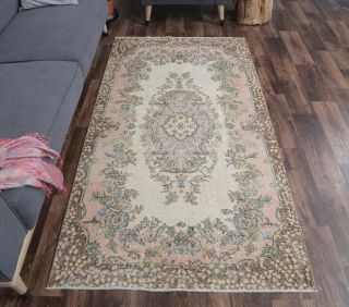 4x7 Vintage Handmade Isparta Area Rug - Thumbnail