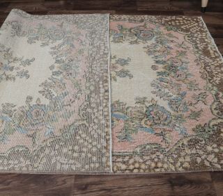 4x7 Vintage Handmade Isparta Area Rug - Thumbnail