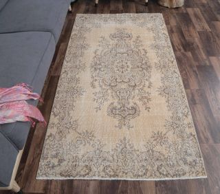 4x7 Vintage Handmade Oreintal Area Rug - Thumbnail