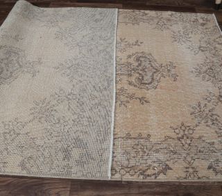 4x7 Vintage Handmade Oreintal Area Rug - Thumbnail