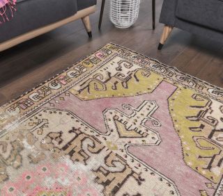 4x7 Vintage Handmade Oriental Area Rug - Thumbnail