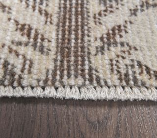 4x7 Vintage Handmade Oriental Neutral Area Rug - Thumbnail