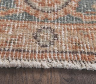 4x7 Vintage Handmade Oriental Orange Area Rug - Thumbnail